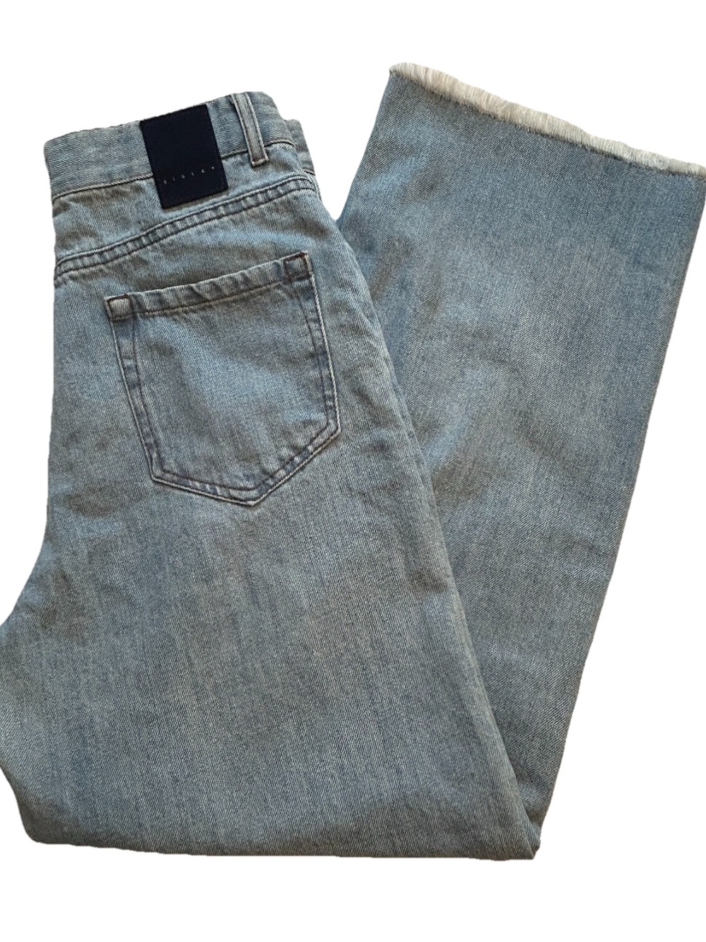 Sisley OSAKA Wide Leg Light Denim Raw Hem High Rise Jeans Women’s Size W26